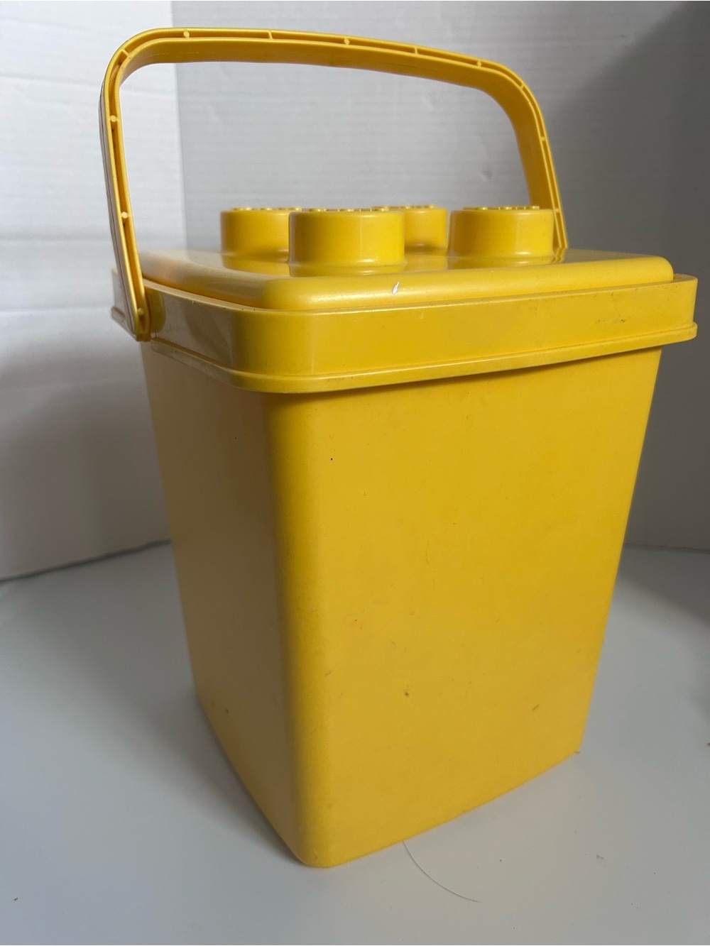 Vintage 1998 Yellow LEGO DUPLO Building Block Storage Bucket